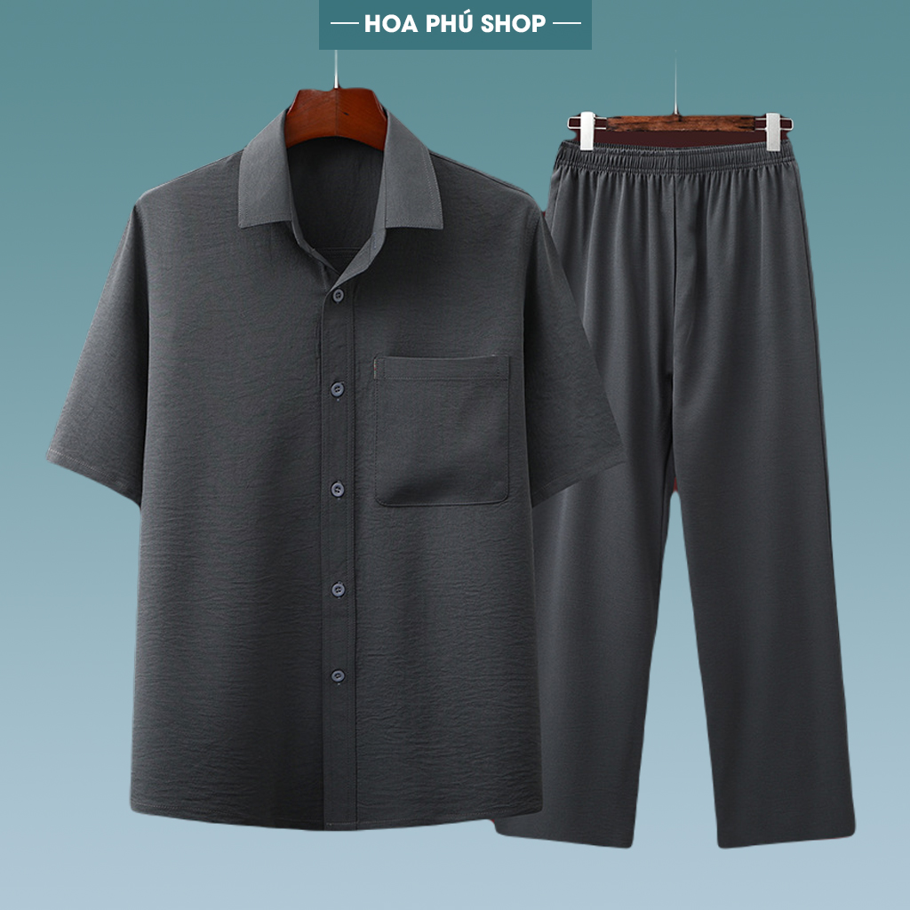 đồ bộ nam trung niên vải đũi