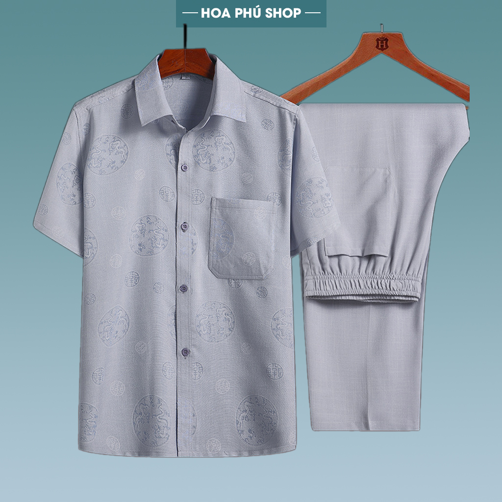 đồ bộ nam trung niên vải lanh